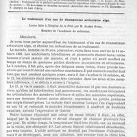 0933 - Page 925 - Comité de rédaction / Sommaire / Le traitement d'un cas de rhumatisme articulaire aigu. Leçon faite à l'hôpital de la Pitié par M. Albert Robin...