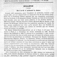 0005 - Page 1 - Comité de rédaction / Sommaire / Bulletin. Mort de M. le Professeur A. Richet