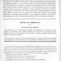 0034 - Page 30 - De l'influence des bains de mer et de l'atmosphère marine sur la tuberculose cérébrale chez les enfants. Note lue à la Société de médecine de Paris, dans la séance du 14 novembre 1891, par le Docteur J. Dubrisay / Revue de médecine. Les glycosuries toxiques / Feuilleton. Causerie
