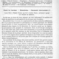 0077 - Page 73 - Comité de rédaction / Sommaire / Ulcère de l'estomac. - Hématémèse. - Pneumonie intercurrente. Leçon faite à l'Hôpital Necker par M. le Docteur Rendu...