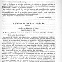 0109 - Page 105 - Bibliothèque. Nouvelles recherches de psychiatrie et d'anthropologie criminelle, par C. Lombroso. Paris, F. Alcan, 1892 / Correspondance / Académies et sociétés savantes. Société de médecine de Paris. Séance du 9 janvier 1892