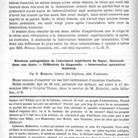 0140 - Page 136 - Bulletin / Exostose ostéogénique de l'extrémité supérieure du fémur, fracturée dans une chute. - Difficultés du diagnostic. - Intervention opératoire. Guérison, par H. Morestin... (Pathol. chir.) / Feuilleton. Ricord. Discours prononcé à la séance annuelle de la Société de chirurgie, par M. Ch. Monod...