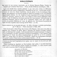 0143 - Page 139 - Exostose ostéogénique de l'extrémité supérieure du fémur, fracturée dans une chute. - Difficultés du diagnostic. - Intervention opératoire. Guérison, par H. Morestin... (Pathol. chir.) / Bibliothèque. Des climats et des stations climatiques, par le Docteur Hermann-Weber. Traduit de l'anglais par le Docteur Paul Rodet. - Paris, Société d'éditions scientifiques, 1892 / Leçons cliniques sur les maladies mentales : Le délire chronique à évolution systématique, par V. Magnan. - Paris, Lecrosnier et Babé, 1891 / Feuilleton. Ricord. Discours prononcé à la séance annuelle de la Société de chirurgie, par M. Ch. Monod...