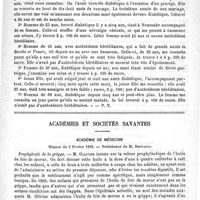 0169 - Page 165 - Revue des journaux. Le diabète peut-il être transmis par contagion, par Schmitz. (Berl. klin. Woch., 1899, n° 20) / Académies et sociétés savantes. Académie de médecine. Séance du 2 février 1892