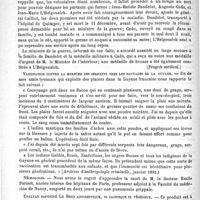 0172 - Page 168 - Courrier. Exercice illégal de la médecine par les opticiens / Infirmiers / Vaccination contre la morsure des serpents chez les sauvages de la Guyane / Nécrologie [Emile Parisot] / Coaltar saponiné Le Beuf antiseptique, ni caustique ni vénéneux