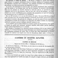 0202 - Page 198 - Hôpital Saint-Antoine. Un cas de pleurésie. Observation recueillie dans le service de M. le Docteur Landrieux (salle Bichat, lit n° 36) / Revue des journaux. La narcose à l'aide du pental (Bull. méd) / Académies et sociétés savantes. Académie de médecine. Séance du 9 février 1892