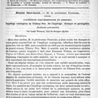 0221 - Page 217 - Comité de rédaction / Sommaire / Hôpital Saint-Louis. - M. le Professeur Fournier. Conférence complémentaire du mercredi. Impétigo contagiosa de Tilbury Fox. De l'impétigo clinique et pathogénie. (Recherches personnelles), par Louis Wickham...