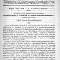 0257 - Page 253 - Comité de rédaction / Sommaire / Hôpital Saint-Louis. - M. le Professeur Fournier. Conférence complémentaire du mercredi. Impétigo contagiosa de Tilbury Fox. De l'impétigo clinique et pathogénie. (Recherches personnelles), par Louis Wickham...