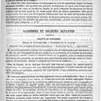 0265 - Page 261 - Revue des journaux. Des rapports existant entre les micro-organismes et les affections de l'oreille moyenne, par le Professeur Moos. (Revue de laryngologie, 1891) / Académies et sociétés savantes. Société de chirurgie. Séance du 17 février 1892