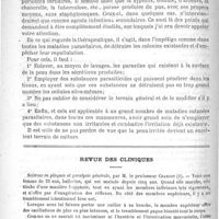 0272 - Page 268 - Hôpital Saint-Louis. - M. le Professeur Fournier. Conférence complémentaire du mercredi. Impétigo contagiosa de Tilbury Fox. De l'impétigo clinique et pathogénie. (Recherches personnelles), par Louis Wickham... / Revue des cliniques. Sclérose en plaques et paralysie générale, par M. le Professeur Charcot