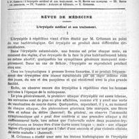 0293 - Page 289 - Comité de rédaction / Sommaire / Revue de médecine. L'érysipèle médical et son traitement
