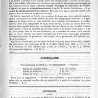 0315 - Page 311 - Variétés. L'élimination des microbes par la sueur / Formulaire. Suppositoire contre la dysménorrhée. - Farlow / Courrier