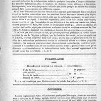 0339 - Page 335 - Variétés. Les vers de terre et le bacille de la tuberculose / Formulaire. Cosmétique contre la pelade. - Descroizilles / Courrier. Faculté de médecine de Paris