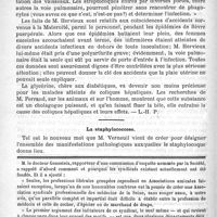 0354 - Page 350 - Bulletin / La staphylococcose (Gazette hebdomadaire, du 20 février et du 5 mars 1892) (Comptes rendus des Congrès français de chirurgie, 1885, p. 103) / Feuilleton. Causerie