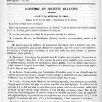 0362 - Page 358 - Bibliothèque. Leçons de clinique médicale, 2e série, par J.-J. Picot. - Paris, G. Masson, 1892 / Académies et sociétés savantes. Société de médecine de Paris. Séance du 27 février 1892