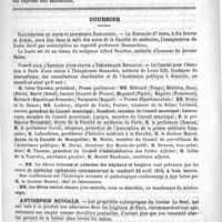 0412 - Page 408 - Variétés. Faculté de médecine de Paris. Rapport de M. le Professeur Laboulbène sur la nouvelle bibliothèque de la Faculté / Courrier. Inauguration du buste du professeur Damaschino / Comité pour l'érection d'une statue à Théophraste Renaudot