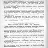 0468 - Page 464 - Bibliothèque. Traité des maladies du foie, par le Docteur Labadie-Lagrave. Paris, veuve Babès et Compagnie, 1892 / Traité de la goutte, par sir Dyce Duckworth, traduit de l'anglais par le Docteur P. Rodet. - Paris, F. Alcan, 1892 / Revue des journaux. Sur un cas de dysphagie probablement d'origine corticale, par le Docteur Abate. (Revue de laryngologie, 1891)