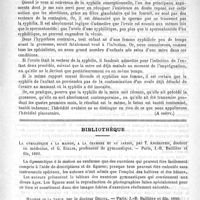 0493 - Page 489 - Revue des cliniques. La syphilis dans ses rapports avec la grossesse, par le Docteur V. Augagneur (A suivre) / Bibliothèque. La gymnastique à la maison, à la chambre et au jardin, par T. Angerstein..., et G. Eckler... - Paris, J.-B. Baillière et fils, 1892 / Hygiène de la table, par le Docteur Degoix. - Paris, J.-B. Baillière et fils, 1892