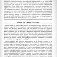 0503 - Page 499 - Rétrécissement mitral pur. - Durée. Communication faite à la Société de médecine de Paris dans la séance du 26 décembre 1891, par P. Duroziez / Revue de pharmacologie / Solution camphrée pour injections hypodermiques, par le Docteur C. Bosner (Annales et Bull. de la Soc. de méd. de Gand) / Incompatibilités du borate de soude