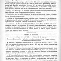 0530 - Page 526 - Académies et sociétés savantes. Académie de médecine. Séance du 12 avril 1892 / Société de chirurgie. Séance du 6 avril 1892