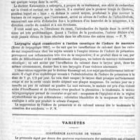 0554 - Page 550 - Revue des journaux. De l'emploi de la pyoctanine dans les suppurations des sinus frontaux (Revue de l'aryngologie 1892) / Laryngite aiguë consécutive à l'action caustique de l'iodure de mercure (Revue de laryngologie 1891) / Variétés. Conférence sanitaire de Venise