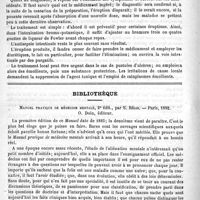 0578 - Page 574 - Revue des cliniques. Les éruptions médicamenteuses, par M. le Docteur G. Tribierge / Bibliothèque. Manuel pratique de médecine mentale, 2e édit., par E. Régis. - Paris, 1892, O. Doin...