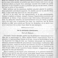 0584 - Page 580 - Hôpital de la Charité. - M. le Professeur Potain. La pleurésie interlobaire / Sur la péritonite tuberculeuse, par L.-G. Richelot