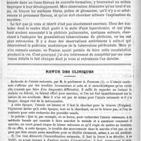 0586 - Page 582 - Sur la péritonite tuberculeuse, par L.-G. Richelot / Revue des cliniques. Recherche de l'ataxie naissante, par M. le Professeur A. Fournier