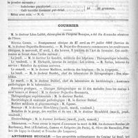 0592 - Page 588 - Formulaire. Poudre contre l'ozène. - Schnitzler / Courrier / Hôpital Cochin / Nécrologie [Bordas (de Bordeaux) / Bret (d'Échallon) / Camus (de Paris) / Grégoire (de Paris) / G. Olive (de Marseille) / Pimbet (de Ligny-le-Chatel) / Trouche (de Lesparre)]