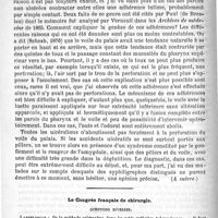 0608 - Page 604 - Hôpital Lariboisière. - M. le Docteur Gouguenheim. Des angines syphilitiques tertiaires. Leçon recueillie par M. Hélary... (A suivre) / Le Congrès français de chirurgie. Questions diverses