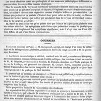 0616 - Page 612 - Académies et sociétés savantes. Société médicale des hôpitaux. Séance du 22 avril / Courrier. Faculté de médecine de Paris / La limite d'âge du concours de l'internat / Faculté de médecine de Lille