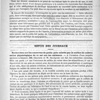 0625 - Page 621 - Le Congrès français de chirurgie. Questions diverses (Suite) / Revue des journaux. Recherches sur les conserves de petits pois colorés par le sulfate de cuivre ; action physiologique de ce sel sur les animaux (Lancet et La Pratique médicale) / Traitement de la fièvre de foin. (Hay fever) (La Pratique médicale)