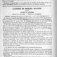 0626 - Page 622 - Revue des journaux. Traitement de la fièvre de foin. (Hay fever) (La Pratique médicale) / Académies et sociétés savantes. Société de chirurgie. Séance du 13 avril 1892