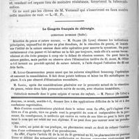 0666 - Page 662 - Bulletin / Le Congrès français de chirurgie. Questions diverses (suite) / Feuilleton. Causerie