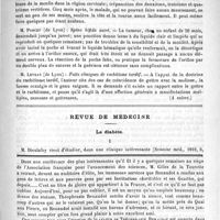 0671 - Page 667 - Le Congrès français de chirurgie. Questions diverses (A suivre) / Revue de médecine. Le diabète / Feuilleton. Causerie [Simplissime] / Solution contre les ulcérations naso-pharyngiennes. - Coupard