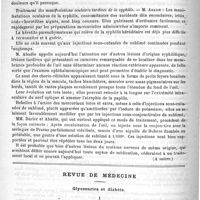 0682 - Page 678 - Société française de dermatologie et de syphiligraphie. Troisième session tenue à Paris les 21, 22 et 23 avril 1892 (A suivre) / Revue de médecine. Glycosuries et diabète