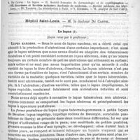 0689 - Page 685 - Comité de rédaction / Sommaire / Hôpital Saint-Louis. - M. le Docteur Du Castel. Le lupus. (Leçon revue par le Professeur)