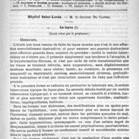 0725 - Page 721 - Comité de rédaction / Sommaire / Hôpital Saint-Louis. - M. le Docteur Du Castel. Le lupus. (Leçon revue par le Professeur)