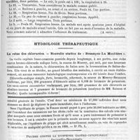 0743 - Page 739 - Traitement de la pleurésie. Communication faite à la Société de médecine de Paris, dans la séance du 14 mai 1892, par le Docteur P. Duroziez (A suivre) / Hydrologie thérapeutique. La reine des chlorurées. - Nouvelle station de "Besançon-La Mouillère" / Feuilleton. L'épidémie de grippe et son influence sur la mortalité et la natalité de 1890 / Poudre contre la dyspepsie gastro-intestinale. Dujardin-Beaumetz