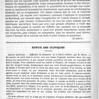 0814 - Page 810 - Le traitement du tabès, par le Professeur Leyden (A suivre) / Revue des cliniques. Aphasie hystérique. - Difficultés du diagnostic de la lithiase biliaire, par M. Rendu.