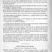 0864 - Page 860 - Académies et sociétés savantes. Académie de médecine. Séance du 22 juin 1892 / Société médicale des hôpitaux. Séance du 17 juin