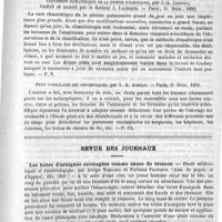 0877 - Page 873 - Bibliothèque. Formulaire des nouveaux remèdes, par G. Bardet... - Paris, O. Doin, 1892 / Traitement climatérique de la phtisie pulmonaire, par J.-A. Lindsay, traduit et annoté par le Docteur J. Lalesque. - Paris, O. Doin, 1892 / Petit formulaire des antiseptiques, par L.-A. Adrian. - Paris, O. Doin, 1892 / Revue des journaux. Les toiles d'araignée envisagées comme cause de tétanos. - Etude médico-légale et bactériologique, par Arrigo Tamassia et Fortuna Fraterni. (Ann. de psych. et d'hypnol., déc. 1891)