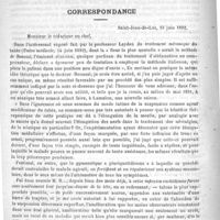 0888 - Page 884 - Revue de médecine. La fièvre typhoïde (Journal de méd. et de chir., 1892, 9) / Correspondance
