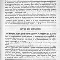 0899 - Page 895 - Bibliothèque. Dictionnaire de botanique, par H. Baillon, dessins de A. Faguet. Librairie Hachette / Revue des journaux. Des affections du nez comme cause fréquente de l'asthme, par le Docteur Laviolette. (Union méd. du Canada, vol. V, n° 11) / Académies et sociétés savantes. Académie de médecine. Séance du 28 juin 1892