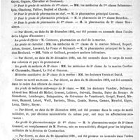 0023 - Page 23 - Courrier. Légion d'honneur / Corps de santé de la marine. - Tableau d'avancement de 1893 / Corps de santé militaire