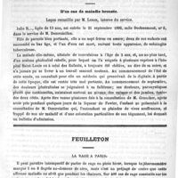 0025 - Page 25 - Sommaire / Hôpital des Enfants-Malades. - M. Descroizilles. D'un cas de maladie bronzée. Leçon recueillie par M. Lebon... / Feuilleton. La rage à Paris