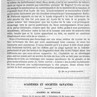 0051 - Page 51 - Travaux originaux. Contribution à l'étude du diagnostic des kystes hydatiques de la face inférieure du foie, par Maurice Michel... (La fin au prochain numéro) / Académies et sociétés savantes. Académie de médecine. Séance du 10 janvier 1893