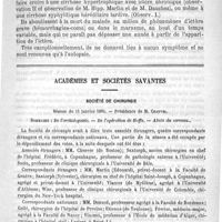 0069 - Page 69 - Travaux originaux. Contribution à l'étude du diagnostic des kystes hydatiques de la face inférieure du foie, par Maurice Michel... (Suite et fin) / Académies et sociétés savantes. Société de chirurgie. Séance du 11 janvier 1893