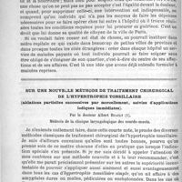 0074 - Page 74 - Bulletin / Sur une nouvelle méthode de traitement chirurgical de l'hypertrophie tonsillaire (ablations partielles successives par morcellement, suivies d'applications iodiques immédiates). Par le Docteur Albert Ruault...