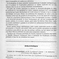 0118 - Page 118 - D'un agent important de la médication analeptique et de la meilleure manière de s'en servir, par M. le Dr Nérand / Bibliothèque. Leçons de thérapeutique, par M. le Professeur G. Hayem..., Masson, 1893